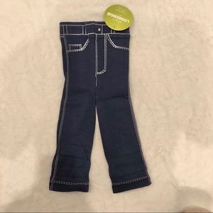 Navy Trumpette baby girl's faux jean leggings NWT